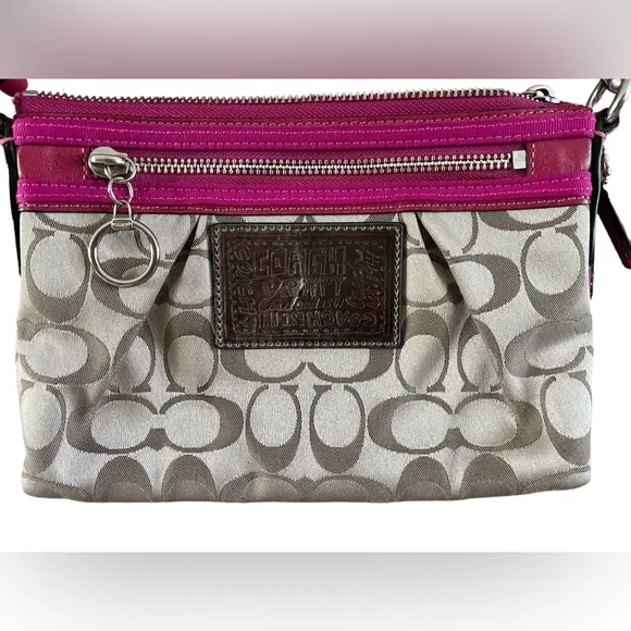 Hostess Pick Coach Signature Crossbody Bag - Pink and Brown - Picture 3 of 9